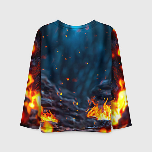 Детский лонгслив Песец в огне / 3D-принт – фото 2