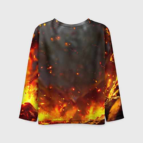 Детский лонгслив Кенгуру в огне / 3D-принт – фото 2