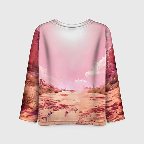 Детский лонгслив Верблюд в розовой пустыне / 3D-принт – фото 2