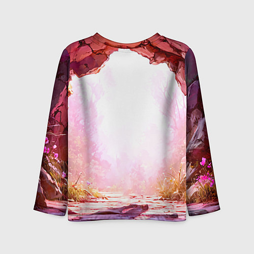 Детский лонгслив Осел в розовом свете / 3D-принт – фото 2