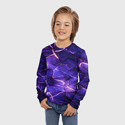 Лонгслив детский Фиолетовая разбитая текстура, цвет: 3D-принт — фото 2