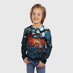 Лонгслив детский Разбиты камни в текстуре, цвет: 3D-принт — фото 2