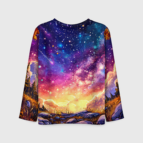 Детский лонгслив Лось и звездное небо / 3D-принт – фото 2
