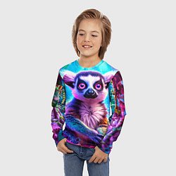 Лонгслив детский Лемур в сказочном лесу, цвет: 3D-принт — фото 2