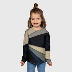 Лонгслив детский Фрактальные линии - темный, цвет: 3D-принт — фото 2
