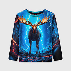 Детский лонгслив Лось и молния