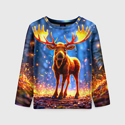 Детский лонгслив Лосенок в лесу