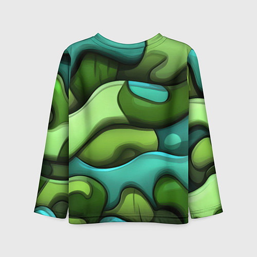 Детский лонгслив Объемные камуфляжные полосы / 3D-принт – фото 2