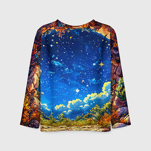 Детский лонгслив Жираф в звездную ночь / 3D-принт – фото 2