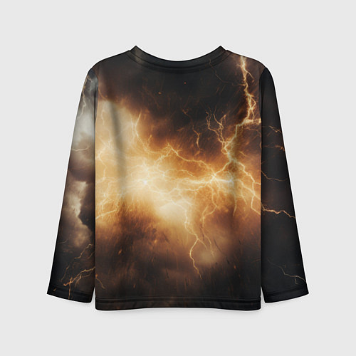 Детский лонгслив Kingdom Come Deliverance 2 желтые молнии / 3D-принт – фото 2