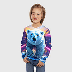 Лонгслив детский Белый медведь идет по льдине, цвет: 3D-принт — фото 2
