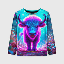 Лонгслив детский Белый буйвол, цвет: 3D-принт