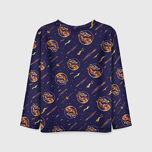 Детский лонгслив Mortal Kombat logo pattern / 3D-принт – фото 2