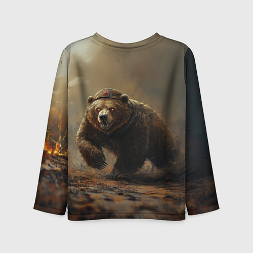 Детский лонгслив Русский бурый медведь / 3D-принт – фото 2