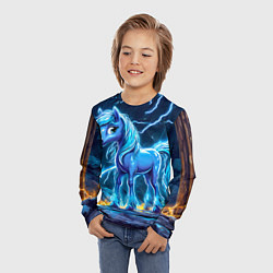 Лонгслив детский Лошадка в разрядах молнии, цвет: 3D-принт — фото 2