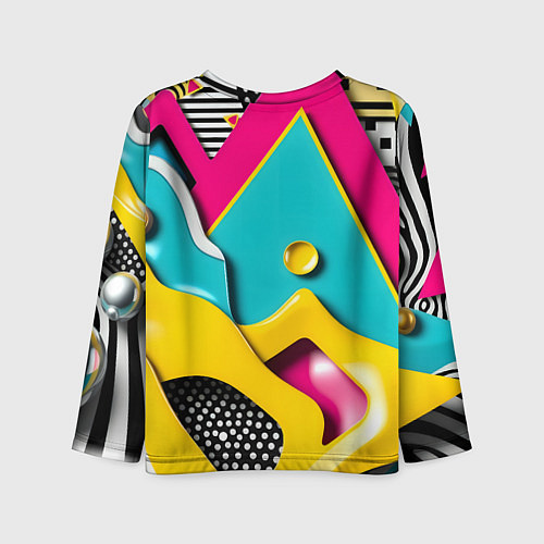 Детский лонгслив Праздничная абстракция / 3D-принт – фото 2