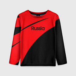 Лонгслив детский Russia красно-чёрный, цвет: 3D-принт