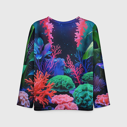 Детский лонгслив Подводный мир с кораллами / 3D-принт – фото 2