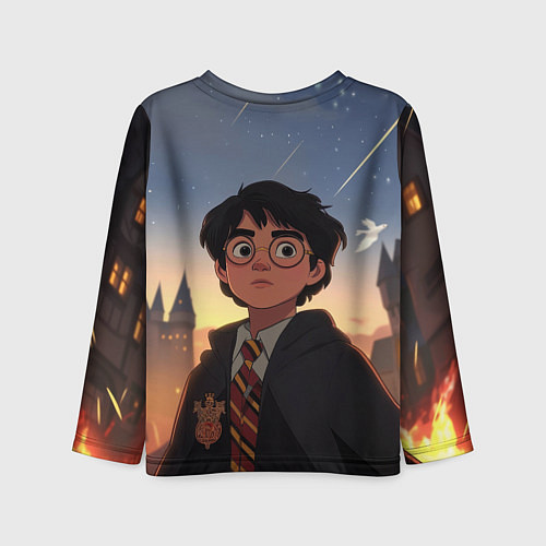 Детский лонгслив Загадочный Гарри Поттер / 3D-принт – фото 2