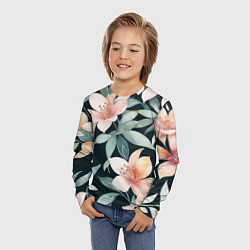 Лонгслив детский Цветочный паттерн, цвет: 3D-принт — фото 2