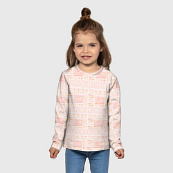 Лонгслив детский Узор в этническом стиле розово-бежевый, цвет: 3D-принт — фото 2