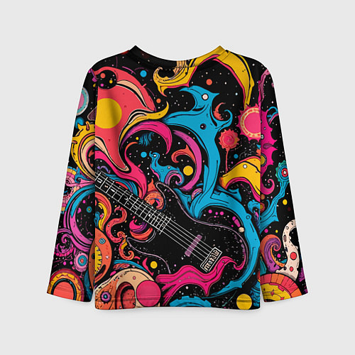 Детский лонгслив Psychedelic abstract guitar / 3D-принт – фото 2