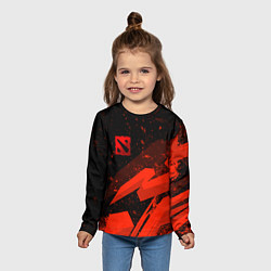 Лонгслив детский Dota 2 - красные брызги, цвет: 3D-принт — фото 2