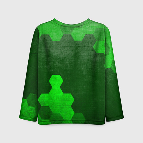 Детский лонгслив Mitsubishi - green gradient вертикально / 3D-принт – фото 2