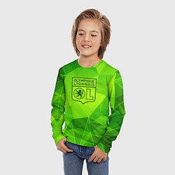 Лонгслив детский Lyon green poly, цвет: 3D-принт — фото 2