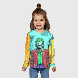 Лонгслив детский Джокер в красном костюме, цвет: 3D-принт — фото 2