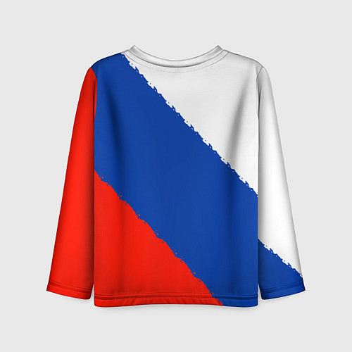 Детский лонгслив Россия герб и триколор / 3D-принт – фото 2