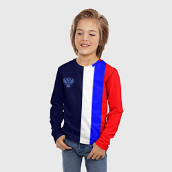 Лонгслив детский Герб России и триколор, цвет: 3D-принт — фото 2