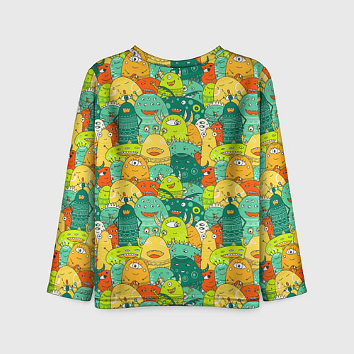 Детский лонгслив Весёлые монстрики пришельцы / 3D-принт – фото 2