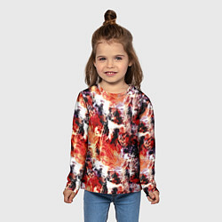 Лонгслив детский Огненные перья, цвет: 3D-принт — фото 2