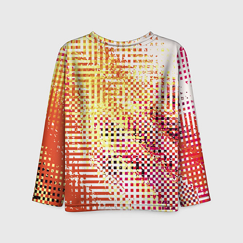 Детский лонгслив Абстракция жёлтый с оранжевым / 3D-принт – фото 2