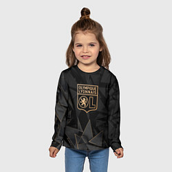 Лонгслив детский Lyon golden poly, цвет: 3D-принт — фото 2