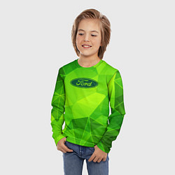 Лонгслив детский Ford green poly, цвет: 3D-принт — фото 2