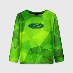 Лонгслив детский Ford green poly, цвет: 3D-принт