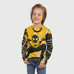 Лонгслив детский Черный человек-паук, цвет: 3D-принт — фото 2