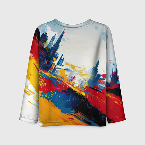 Детский лонгслив Человек - паук и пролитая краска / 3D-принт – фото 2