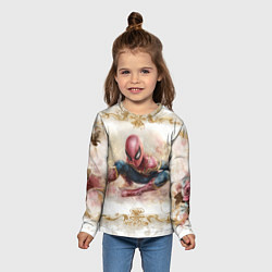 Лонгслив детский Человек - паук розы и узоры, цвет: 3D-принт — фото 2