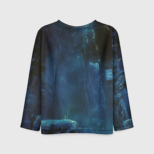 Детский лонгслив Человек - паук в ночном городе / 3D-принт – фото 2