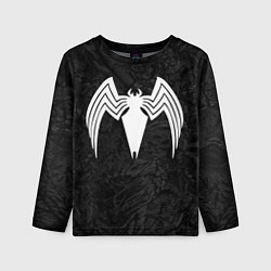 Лонгслив детский Знак венома с текстурой симбиота, цвет: 3D-принт