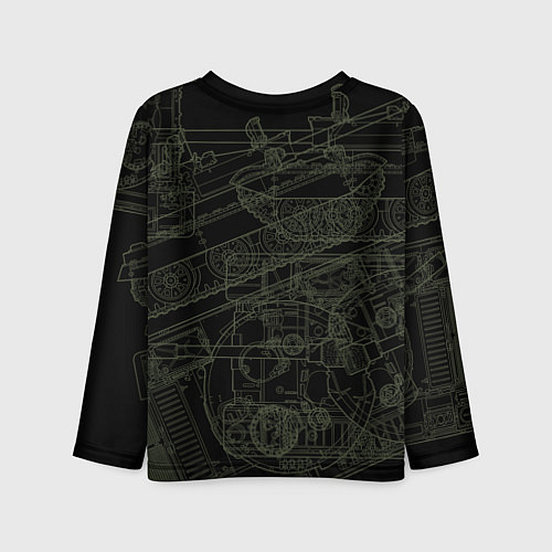 Детский лонгслив Танк Т-62 советский средний танк / 3D-принт – фото 2