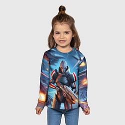 Лонгслив детский Mass Effect - space fantasy, цвет: 3D-принт — фото 2