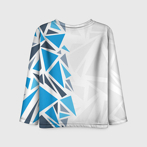 Детский лонгслив Бмв - фрагментация синяя / 3D-принт – фото 2