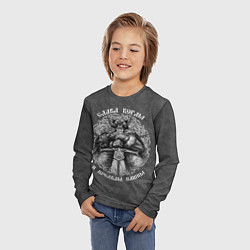 Лонгслив детский Велес с мечом - слава богам и предкам, цвет: 3D-принт — фото 2