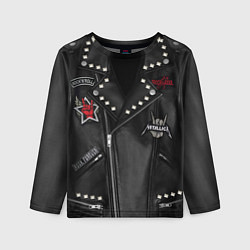 Детский лонгслив Косуха с нашивками Metallica