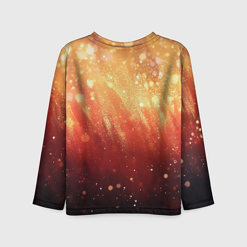 Детский лонгслив Желто-красная текстура блестящая / 3D-принт – фото 2