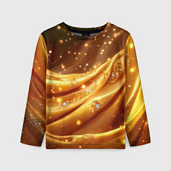 Лонгслив детский Золотая ткань с блестками, цвет: 3D-принт